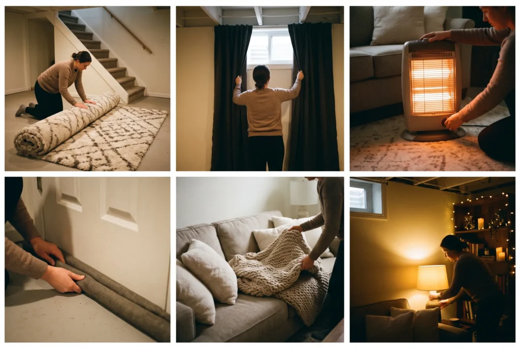 6 Ways to Make Cold Basements Feel Warmer in Winter